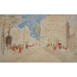 Hercules Brabazon Brabazon (1821-1906), Italian street scene, Watercolour and charcoal, Signed