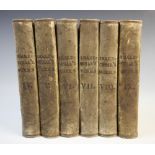Shakespeare (W), THE WORKS OF MR WILLIAM SHAKEPEAR (sic), vols IV to IX, full vellum, marbled end
