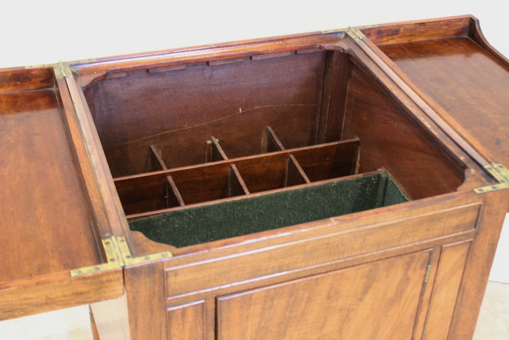 A George III and later mahogany cellarette, converted from a commode chest, the twin hinged top - Image 3 of 3