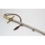 A George V 1831 pattern Officer's mameluke sword, the 84.5cm curved single edged blade with