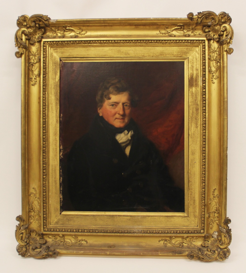 Attributed to John Northcote RA (1746-1831), Portrait of a gentleman, half length seated, wearing - Image 6 of 6