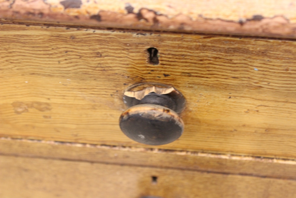 A Victorian scumbled pine housekeepers cupboard, the moulded cornice above four invert panelled - Image 4 of 7