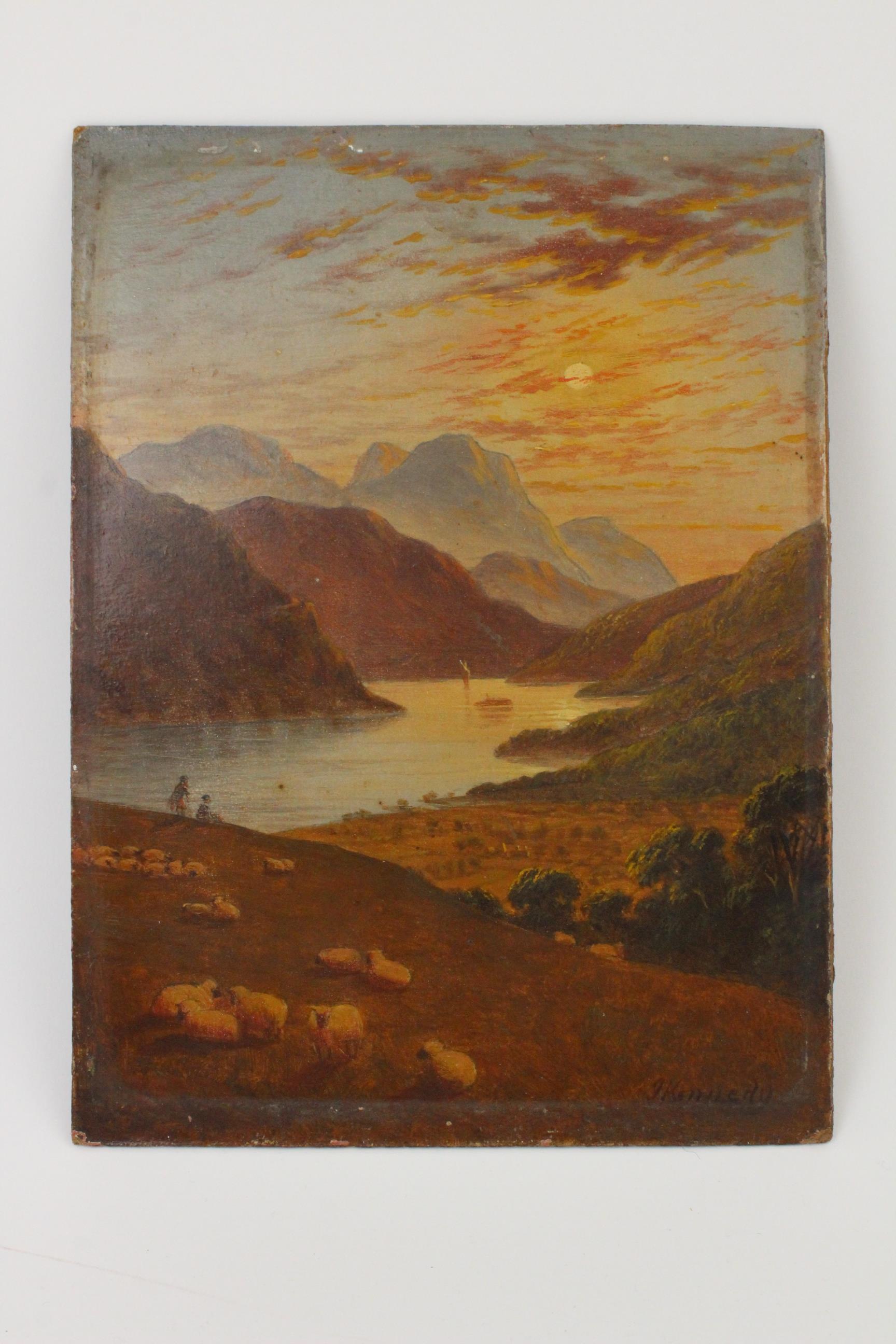 J.Kennedy (19th century), Loch Lommond Oil on board, Signed lower right and titled verso,