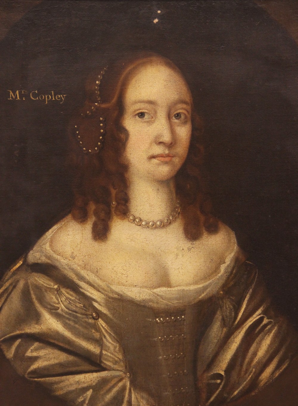 English school, late 17th century, Portrait of Beatrix, Mrs Copley, wife of Edward Copley Head and - Image 6 of 7