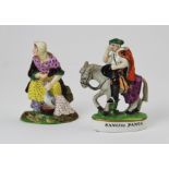 Two Minton flat back figures of small proportions, 19th century, one modelled as Sancho Panza ridi