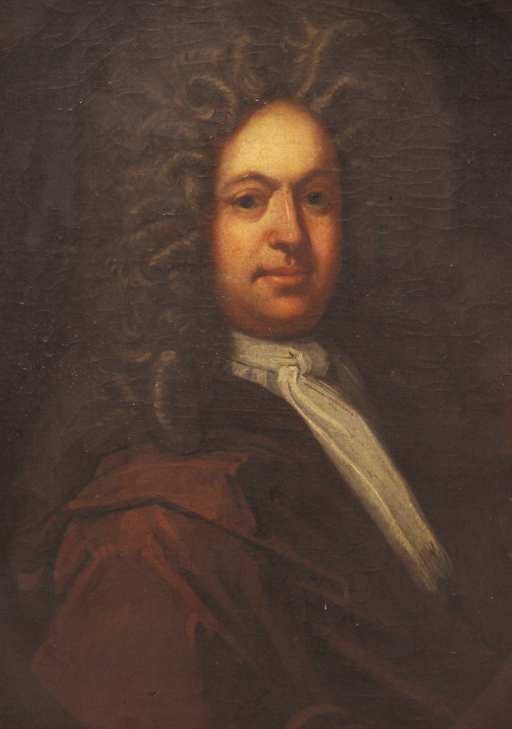 Circle of Godfrey Kneller (1646-1723), Portrait of Thomas Kenyon in a painted oval half length - Image 2 of 5