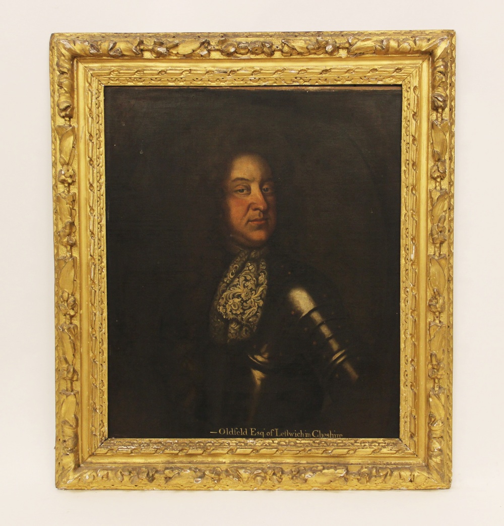 Follower of Godfrey Kneller (1646-1723), Portrait of Oldfield Esq of Leftwich in Cheshire Half - Image 3 of 7