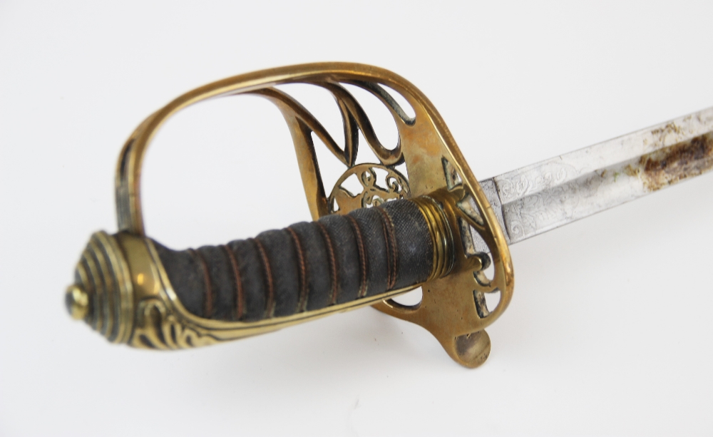 A Victorian 1845 pattern Infantry officer?s sword by Smith & Son, the 81.5cm single edged fullered - Image 8 of 10