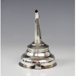 A George III silver wine funnel by Peter, Ann & William Bateman, London 1801, the bowl with reeded