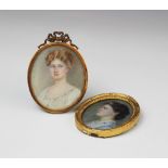 A George V portrait miniature on ivory, early 20th century, depicting a bust length portrait of a