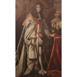 After Sir Peter Lely (1618-1680), Portrait of Charles II, Full length, wearing coronation robes with