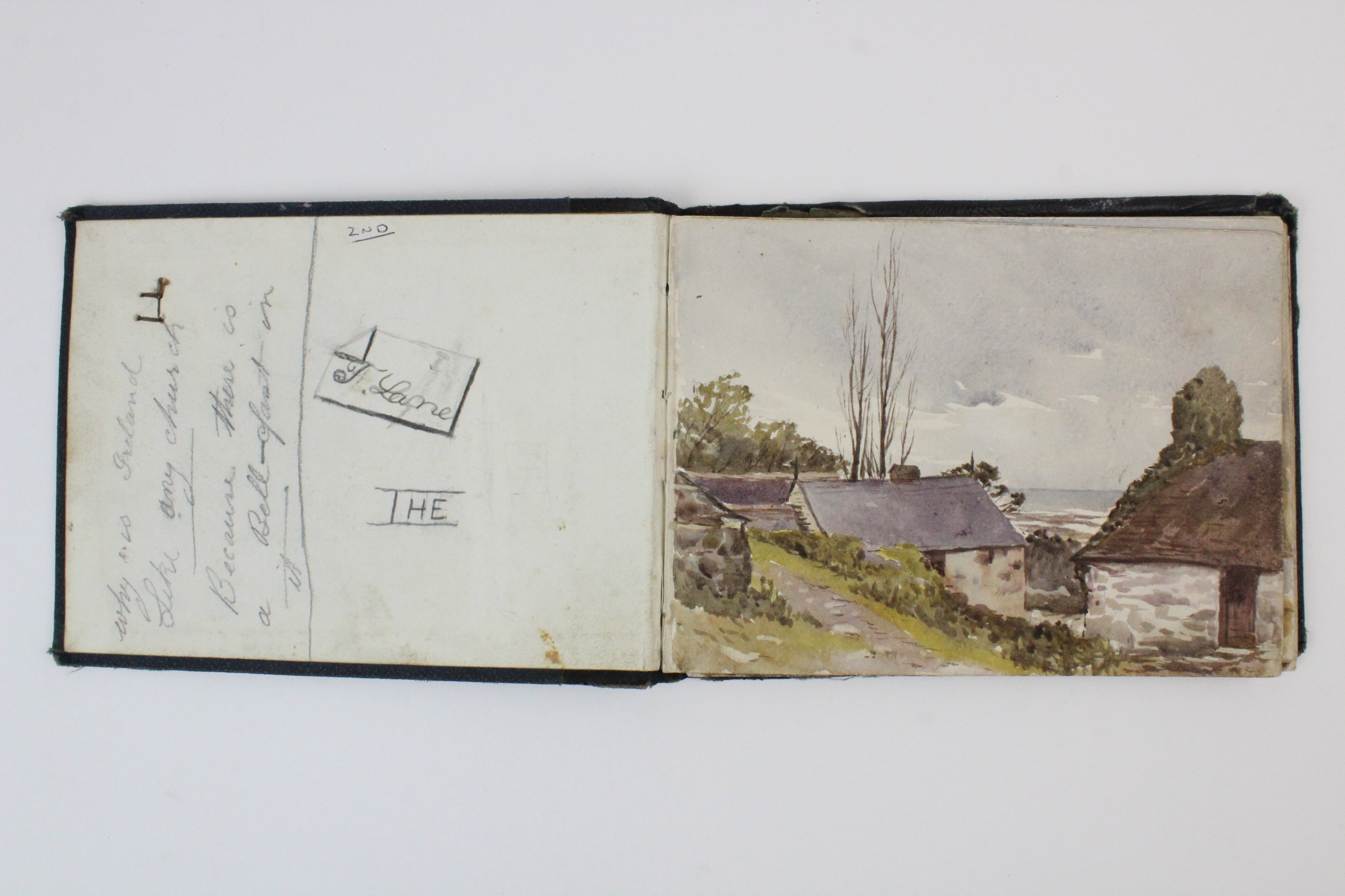 A collection of watercolours, pen and ink sketches and pencil sketches, early 20th century, loose, - Image 11 of 45