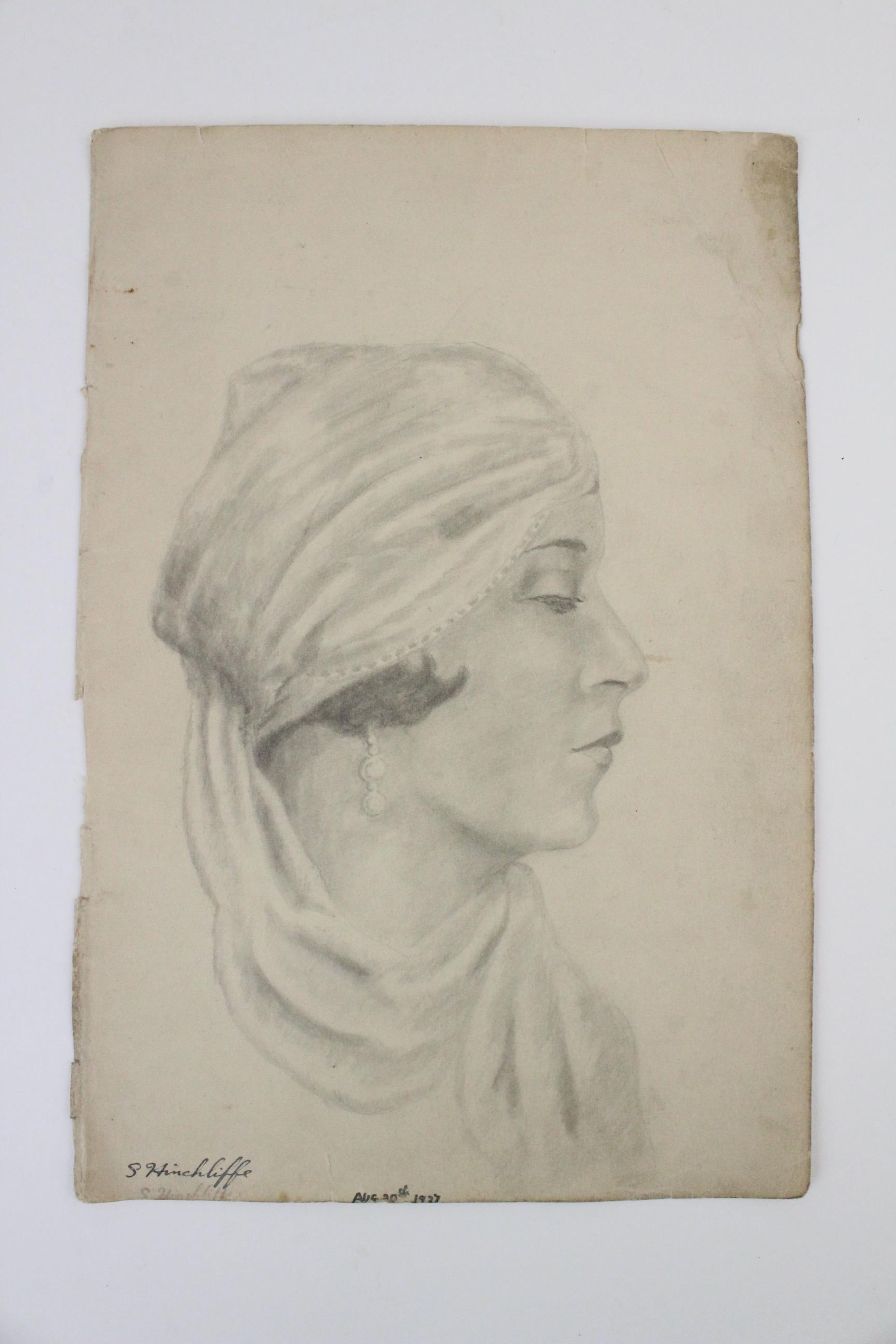 A collection of watercolours, pen and ink sketches and pencil sketches, early 20th century, loose, - Image 31 of 45