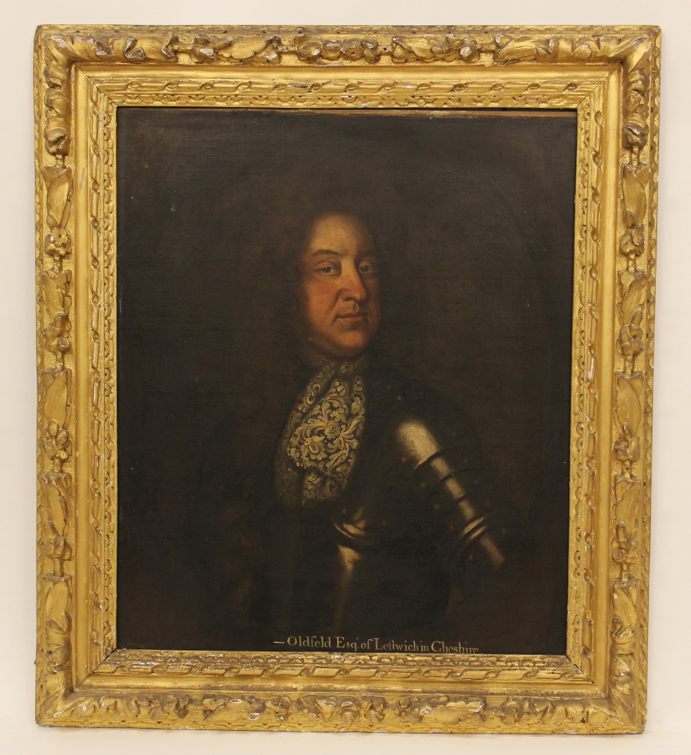 Follower of Godfrey Kneller (1646-1723), Portrait of Oldfield Esq of Leftwich in Cheshire Half - Image 7 of 7