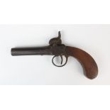 A percussion cap pocket or muff pistol, probably early 19th century, of typical form with 3/8"