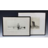 After William Lionel Wyllie RA (1851-1931), A fishing fleet at sea, Etching on paper, Signed lower