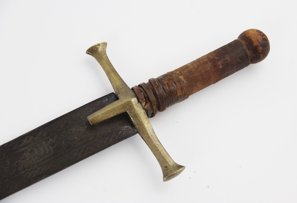 A French 1821 pattern Infantry officer's sword, the 77cm singled edged curved fullered blade set - Image 6 of 11