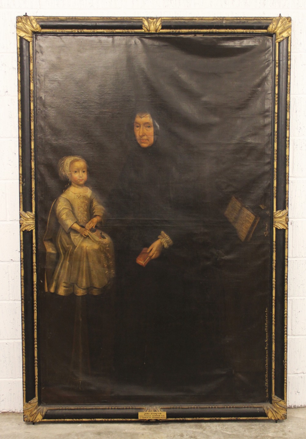 English school, late 17th century, Portrait of Jane Assheton, Mrs Kenyon in old age Full length, - Image 6 of 8