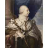 British school, early 19th century George III in profile, head and shoulders wearing ermine royal