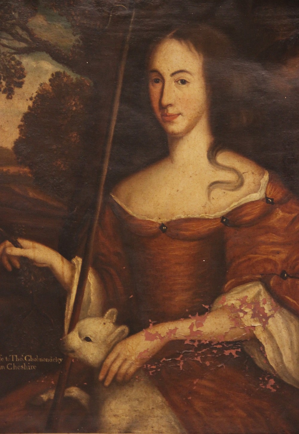 English school, late 17th century, Portrait of Frances Holland Wife of Thomas Cholmondeley of - Image 2 of 5