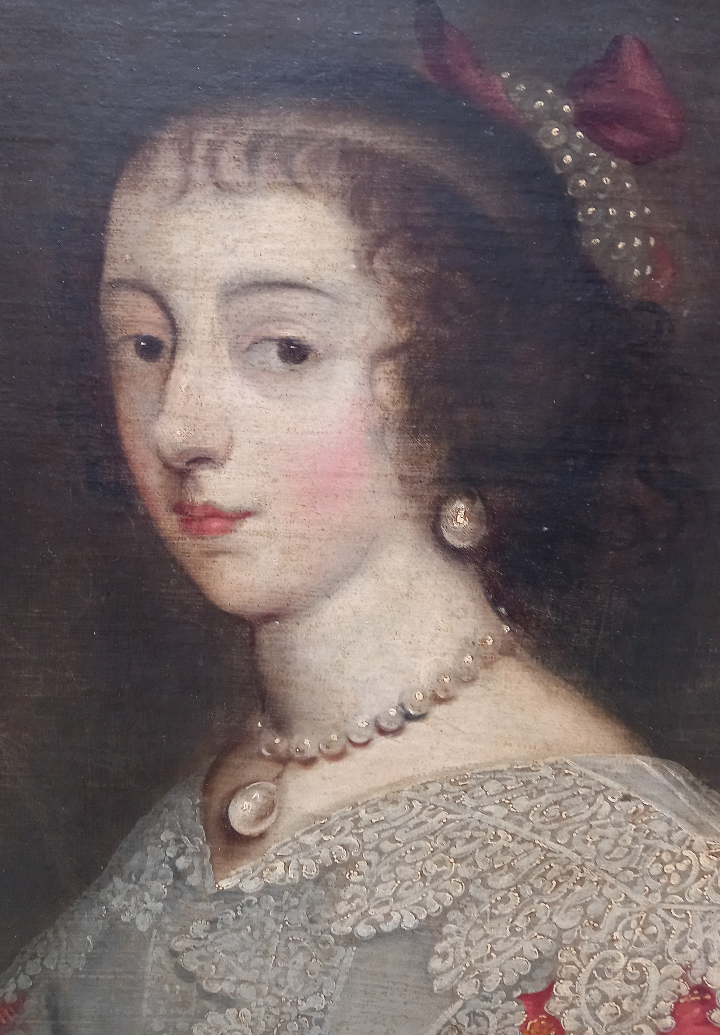 Follower of Anthony Van Dyck (1599-1641), Portrait of Queen Henrietta Maria (1609-1669), Head and - Image 8 of 18