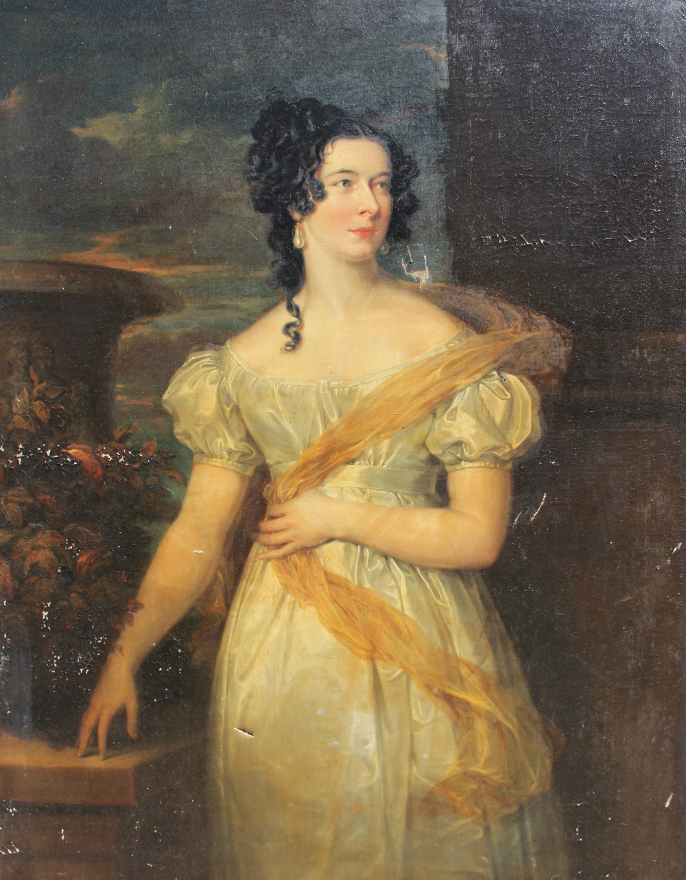 Attributed to William Owen RA (1769-1825), Portrait of a lady, three quarter length in a - Image 2 of 24