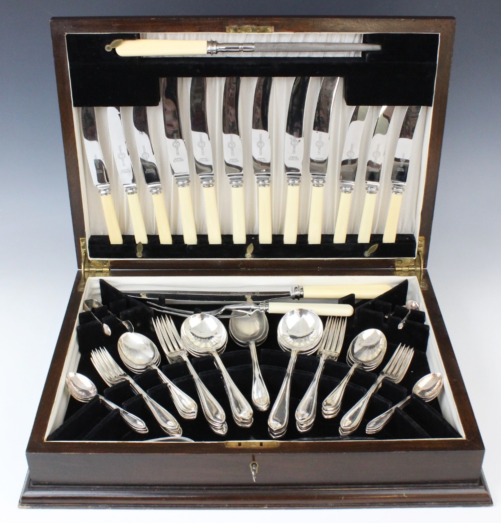 A canteen of silver plated cutlery, 20th century, retailed by Evans and Matthews Ltd of - Image 2 of 3