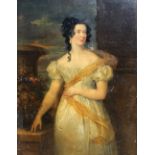 Attributed to William Owen RA (1769-1825), Portrait of a lady, three quarter length in a