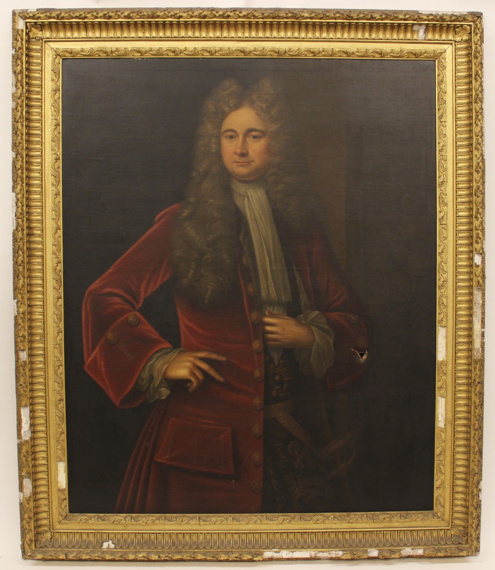 Circle of Sir Godfrey Kneller (1646 -1723), Portrait of Thomas Kenyon of Peel Hall, Three quarter - Image 7 of 7