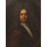 Circle of Godfrey Kneller (1646-1723), Portrait of Thomas Kenyon in a painted oval half length