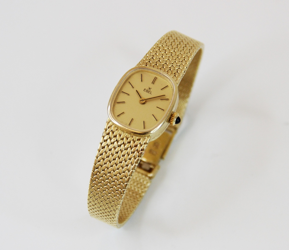 A lady's vintage 18ct gold Ebel wristwatch, the gold-toned dial with black and gold baton markers, - Image 7 of 7