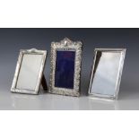 A Victorian silver mounted photograph frame by Henry Matthews, Birmingham 1898, of rectangular