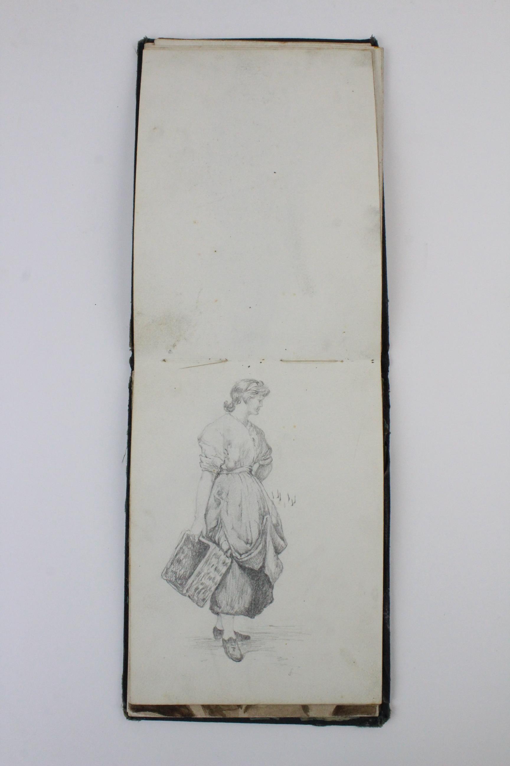 A collection of watercolours, pen and ink sketches and pencil sketches, early 20th century, loose, - Image 25 of 45