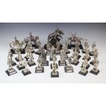 A collection of silver plated Royal Hampshire Art Foundry military figures, to include mounted