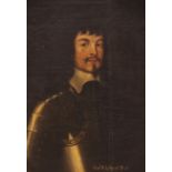 English school, late 17th century, Portrait of George Rigby of Peel, Half length wearing armour, Oil
