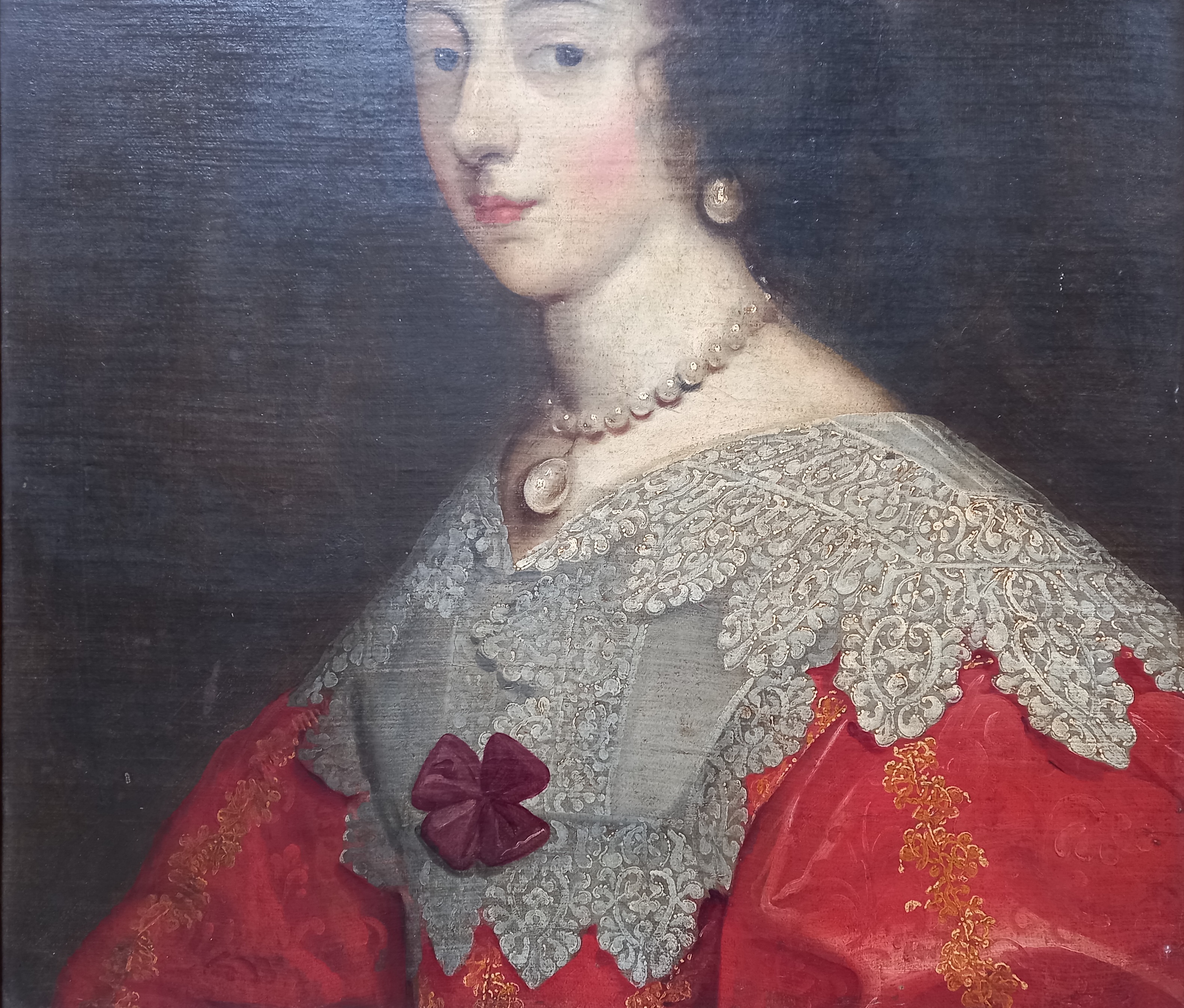 Follower of Anthony Van Dyck (1599-1641), Portrait of Queen Henrietta Maria (1609-1669), Head and - Image 6 of 18