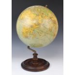 A Phillips 14 inch terrestrial desk top globe, early 20th century, by George Philip & Son Ltd for