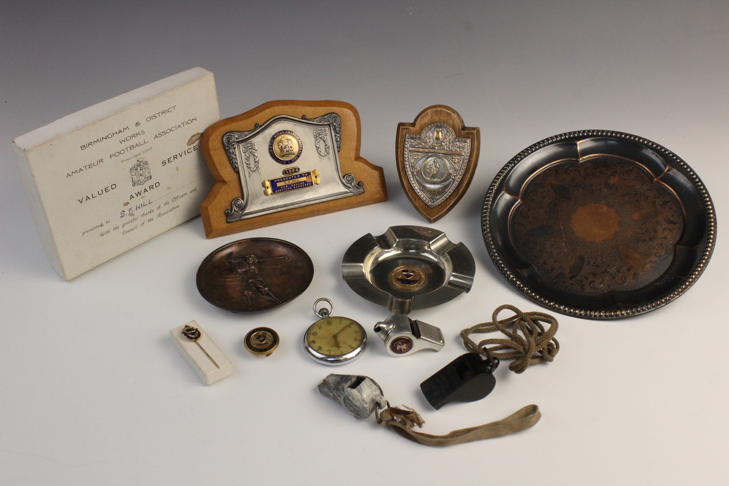 Three Football gilt and enamel medallions, comprising; 'Birmingham & Dist Works Amateur F'Ball - Image 4 of 14