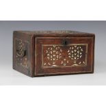 An Indo-Portuguese ivory inlaid cabinet/casket, 17th/18th century, Gujarat or Sindh, of