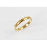A 22ct gold wedding band, ring size H 1/2, weight 2.4gms
