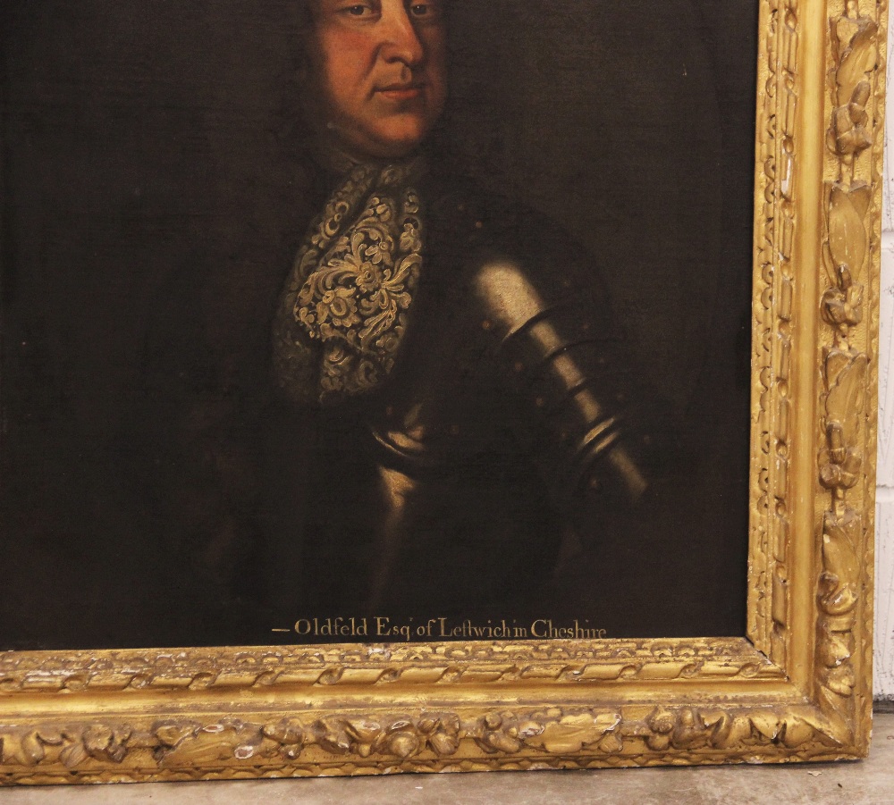 Follower of Godfrey Kneller (1646-1723), Portrait of Oldfield Esq of Leftwich in Cheshire Half - Image 5 of 7