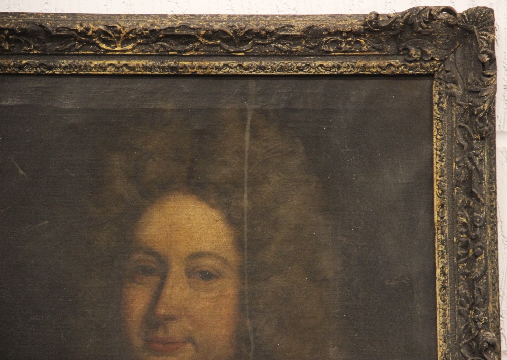 Follower of Sir Godrey Kneller (1646-1723), Portrait of a gentleman, head and shoulders wearing a - Image 3 of 6