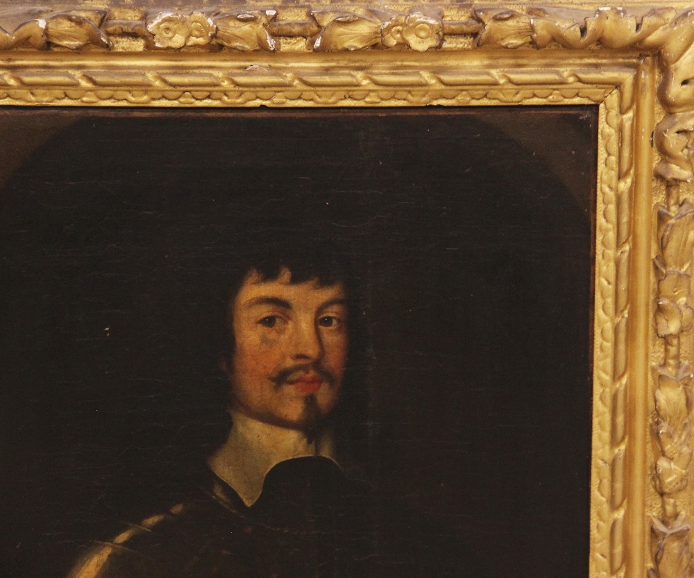 English school, late 17th century, Portrait of George Rigby of Peel, Half length wearing armour, Oil - Image 2 of 14