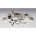 A selection of silver tableware and accessories, to include a George III open salt by Thomas