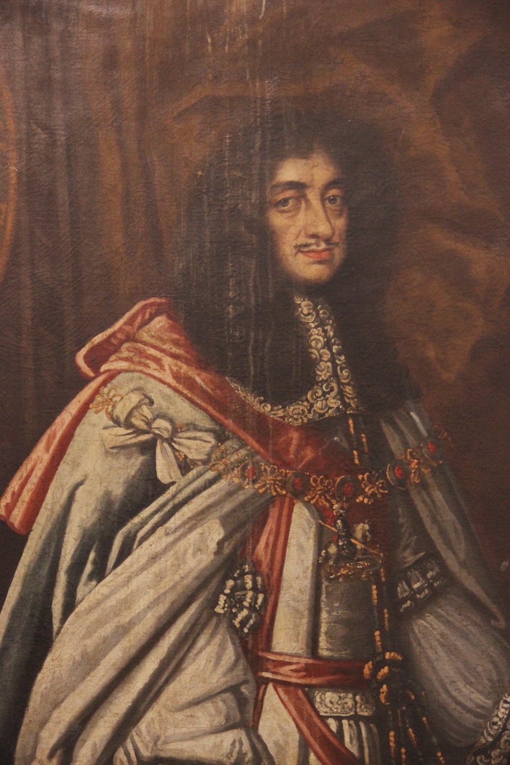 After Sir Peter Lely (1618-1680), Portrait of Charles II, Full length, wearing coronation robes with - Image 2 of 6