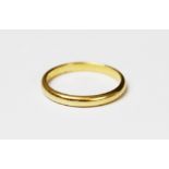 A 22ct gold wedding band, marks for London 1950, ring size N 1/2, weight 3.0gms