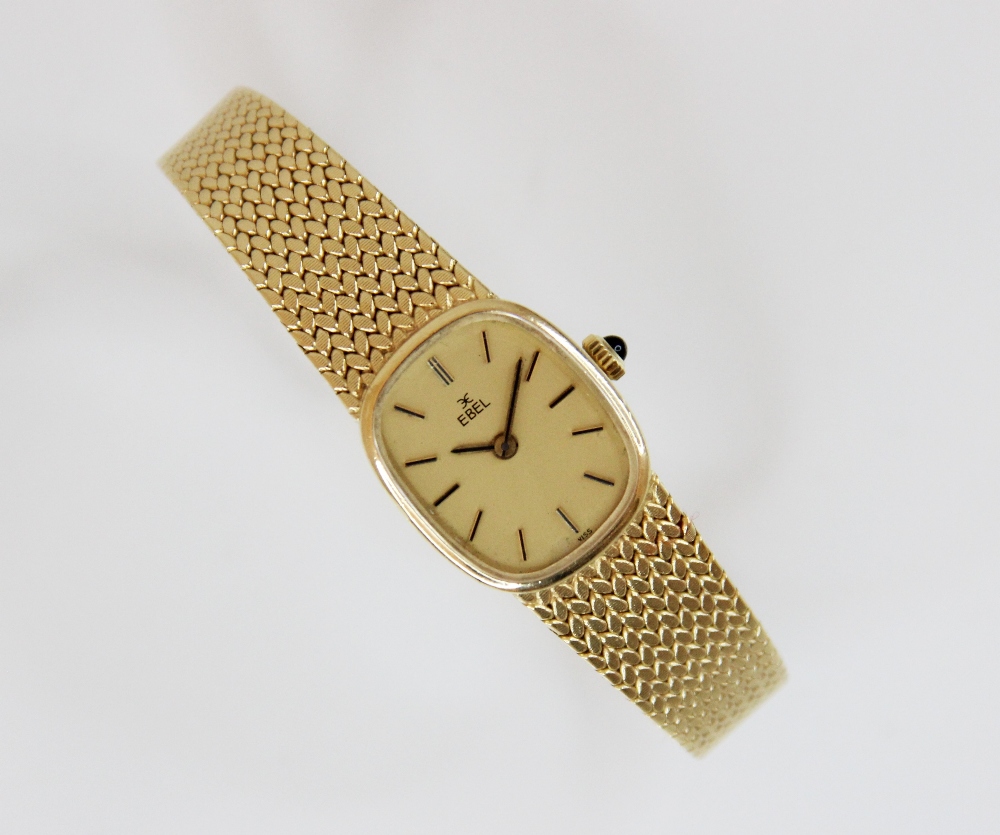 A lady's vintage 18ct gold Ebel wristwatch, the gold-toned dial with black and gold baton markers, - Image 6 of 7