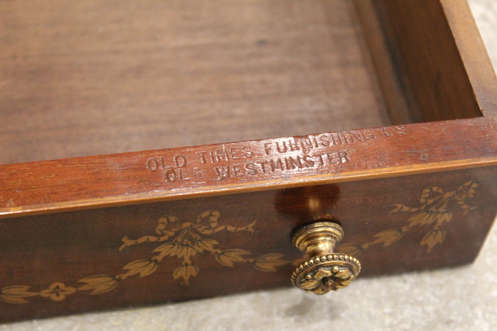 An Edwardian Sheraton revival mahogany display cabinet, by 'Old Time Furnishing Co, Westminster', - Image 3 of 3