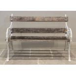 A 19th century style garden bench, 20th century, the painted alloy openwork blackberry pattern