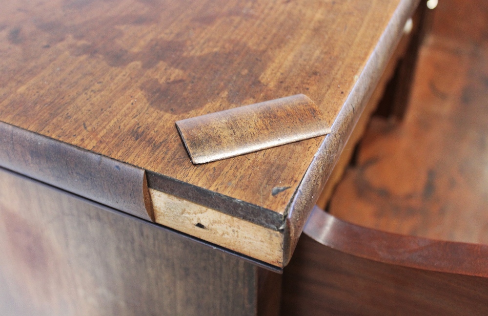 A mid 19th century mahogany secretaire chest of drawers, the fall front top drawer applied with - Image 4 of 5